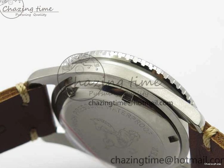 0214 Practical Vintage Seamaster 300 No Date T SS B12 Black Dial On Brown Leather Strap A2836 (Free Nylon Strap) 7910